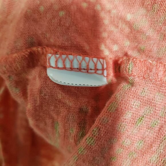 Lucky Brand Boho Printed Blouse Tie Front Peach Orange Womens 2X - Picture 7 of 12